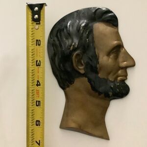 Vintage Brass Abraham Lincoln Wall Sculpture
